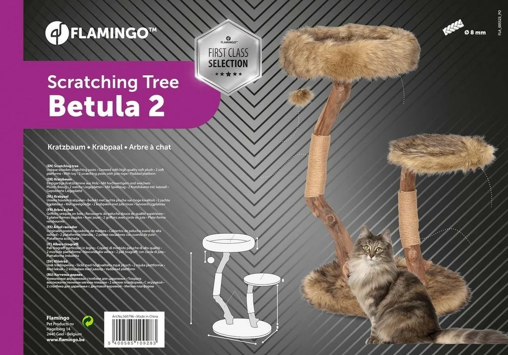 Flamingo Škrabadlo pre mačky BETULA 2, hnedá, 86 cm