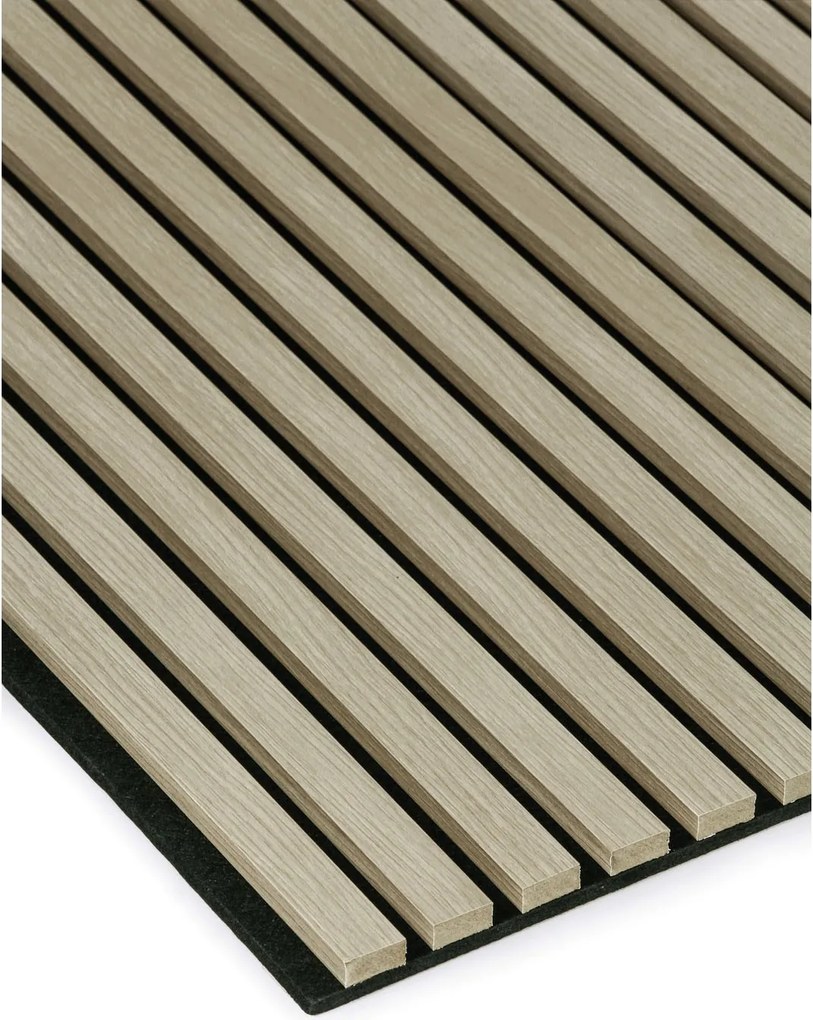 Drevený akustický panel, 2400 x 600 mm, B2BP006, balenie 5 ks, dub morený