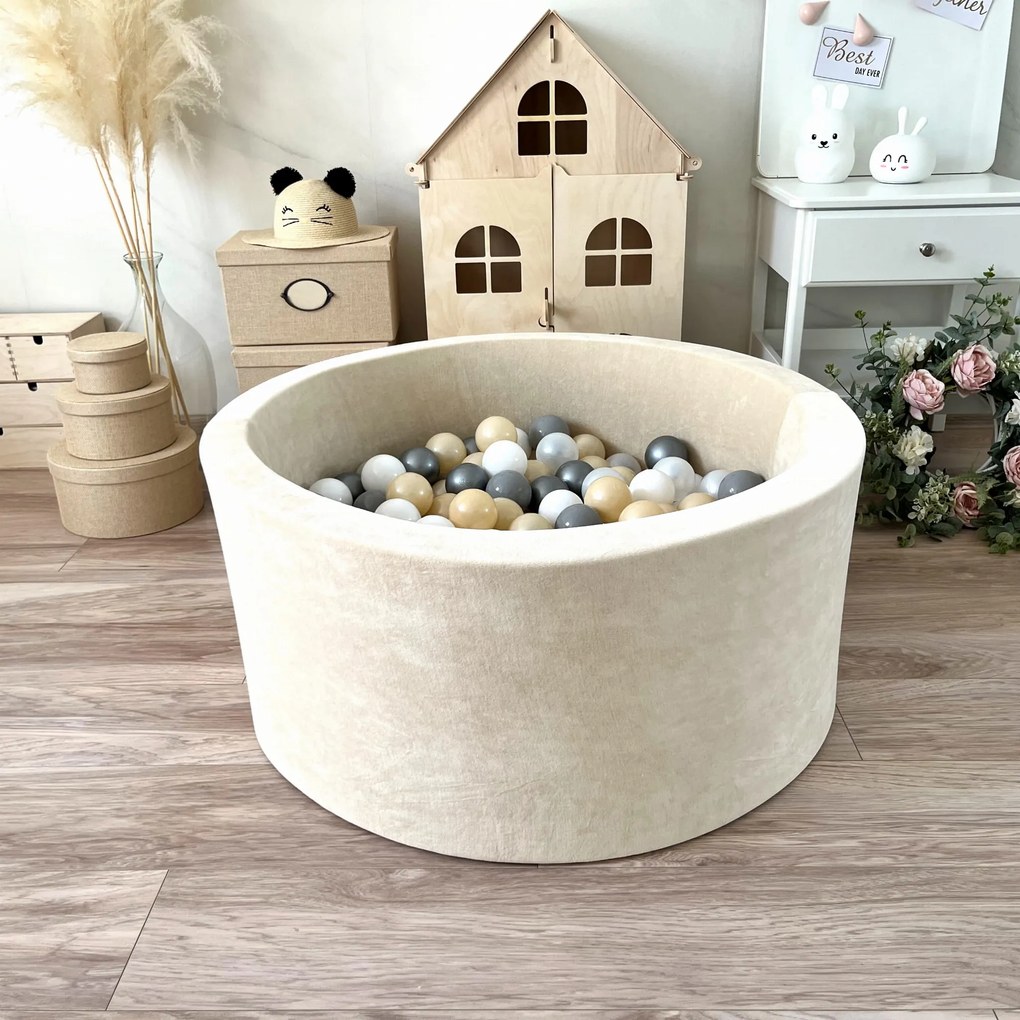 Suchý bazén Velvet MIM krémový 90x40 cm