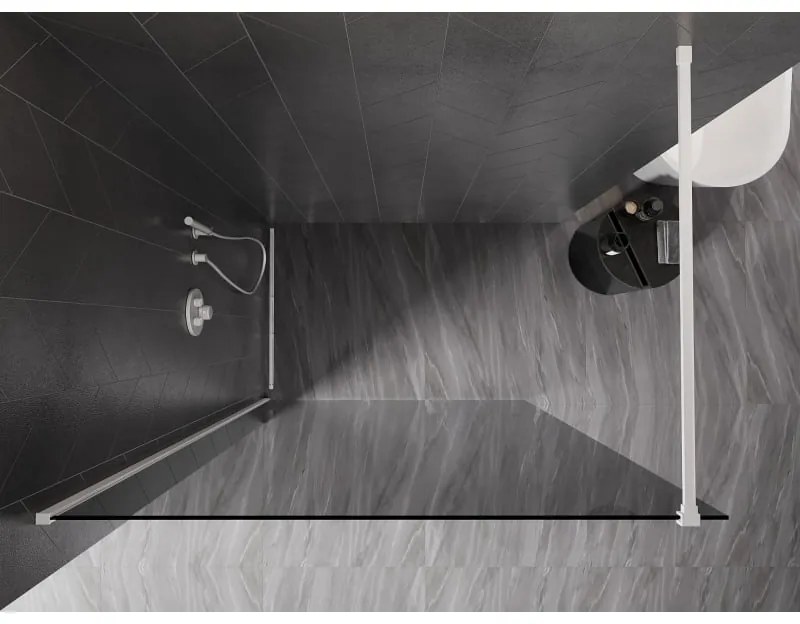 Mexen, Mexen Kioto-X sprchová stena 50 x 200 cm, grafit 10 mm, biela - 800-050-101-20-40-X
