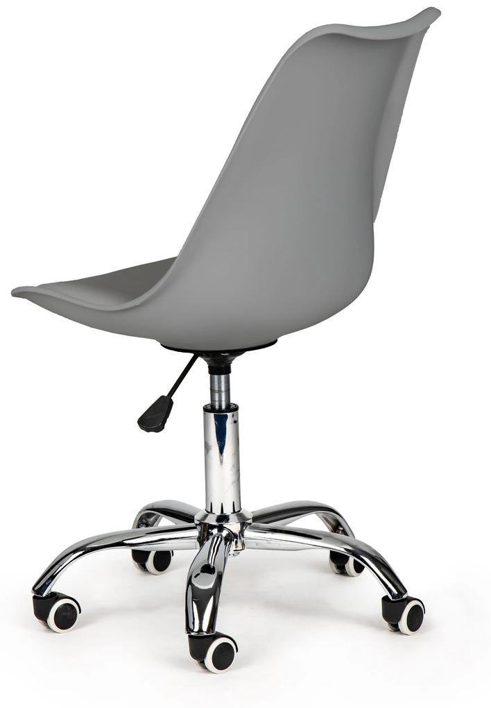 ModernHome Kancelárska otočná stolička s vankúšom - sivá