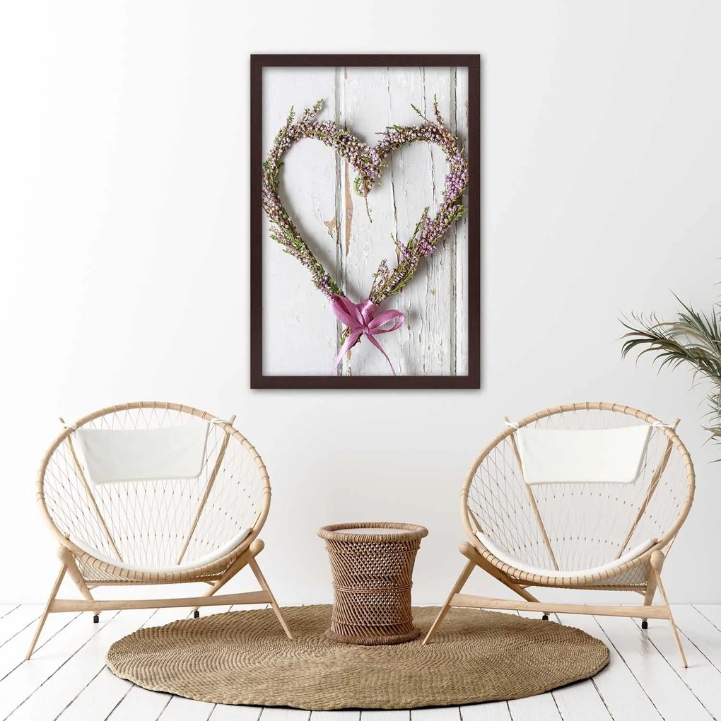 Gario Plagát Levanduľové srdce Farba rámu: Bez rámu, Rozmery: 30 x 45 cm