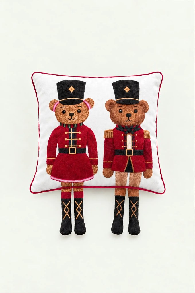 Obliečka na vankúš BEAR COUPLE biela 45x45 cm