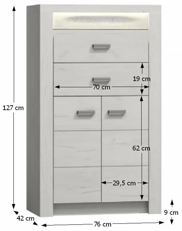 Komoda Inneas 06 (jaseň biely). Vlastná spoľahlivá doprava až k Vám domov. 788427