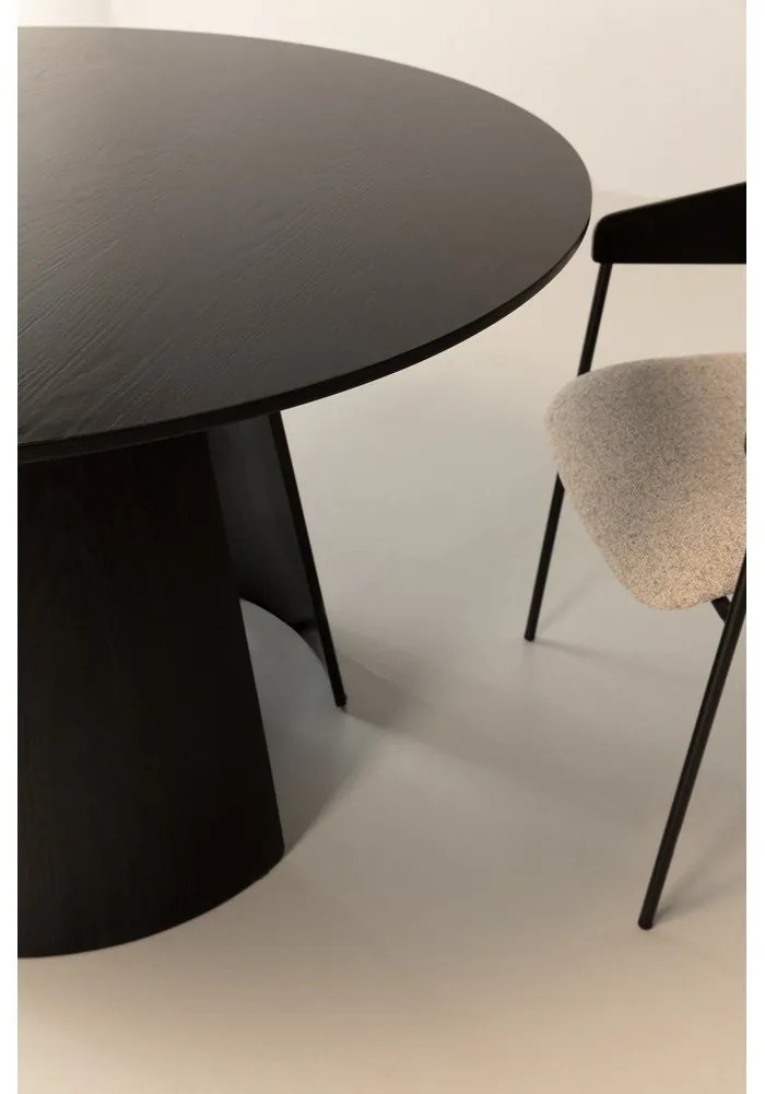 Okrúhly jedálenský stôl s čiernou doskou ø 120 cm Zuri – MOME