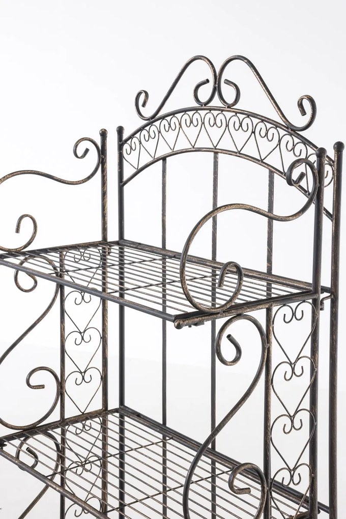 Kovová polica regál Anja - Bronzová