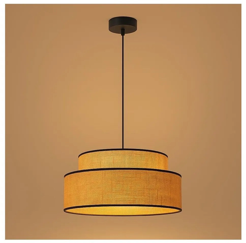 Luster na lanku BOHO 1xE27/60W/230V pr. 40 cm béžová
