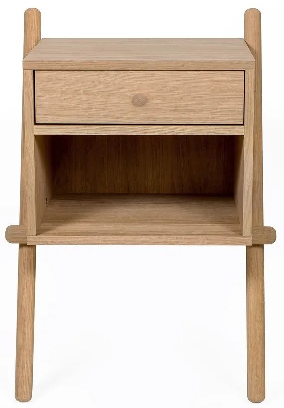 Nočný stolík v dekore duba v prírodnej farbe Wiru – Woodman