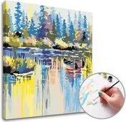 Maľovanie podľa čísel LOĎKY V RÁKOSÍ – nízka náročnosť