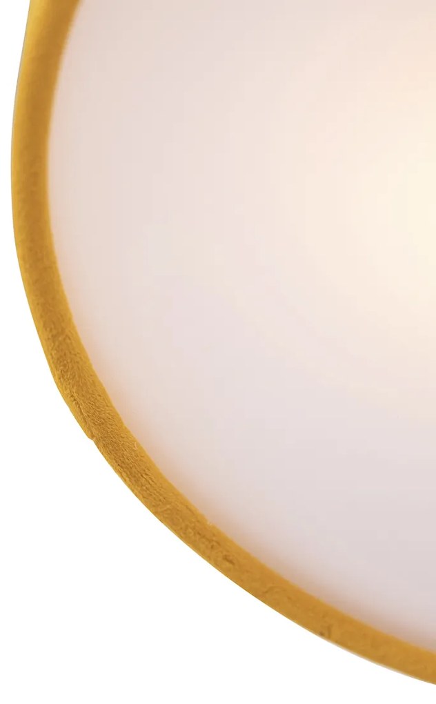 Moderné stropné svietidlo žlté so zlatým vnútrom 30 cm - Drum