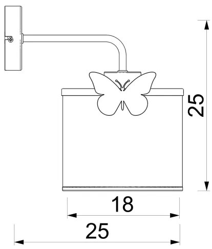 Detská nástenná lampa SWEET 1xE27/15W/230V biela/motýľ