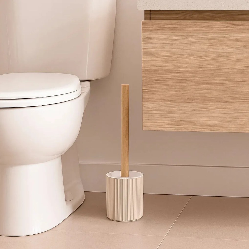 WC kefa Peyton, béžová/s drevenými prvkami