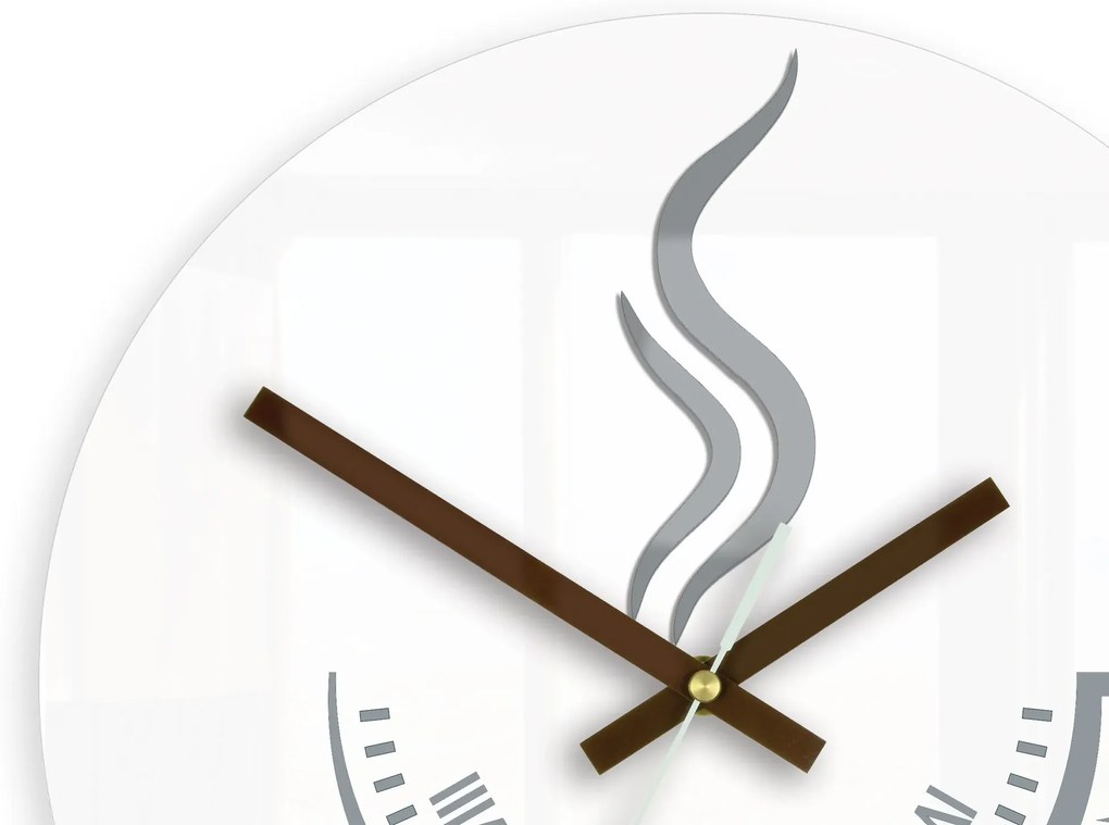 Nástenné hodiny Coffe Time biele