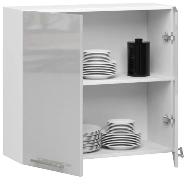 Horná kuchynská skrinka OLIWIA W 80 H720 biela / metalická, lesk