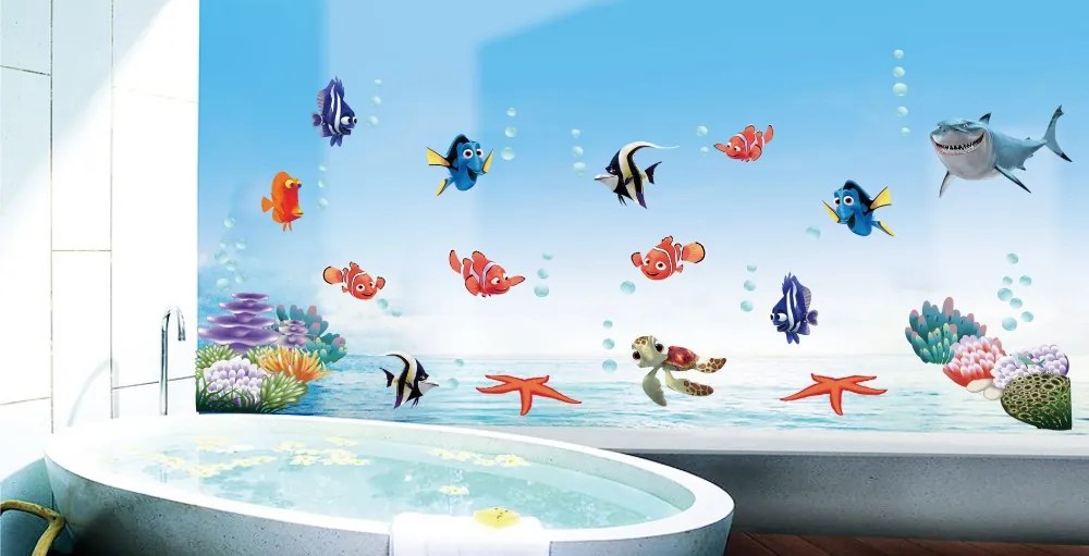 Veselá Stena Samolepka na stenu na stenu Nemo, Dory a priatelia