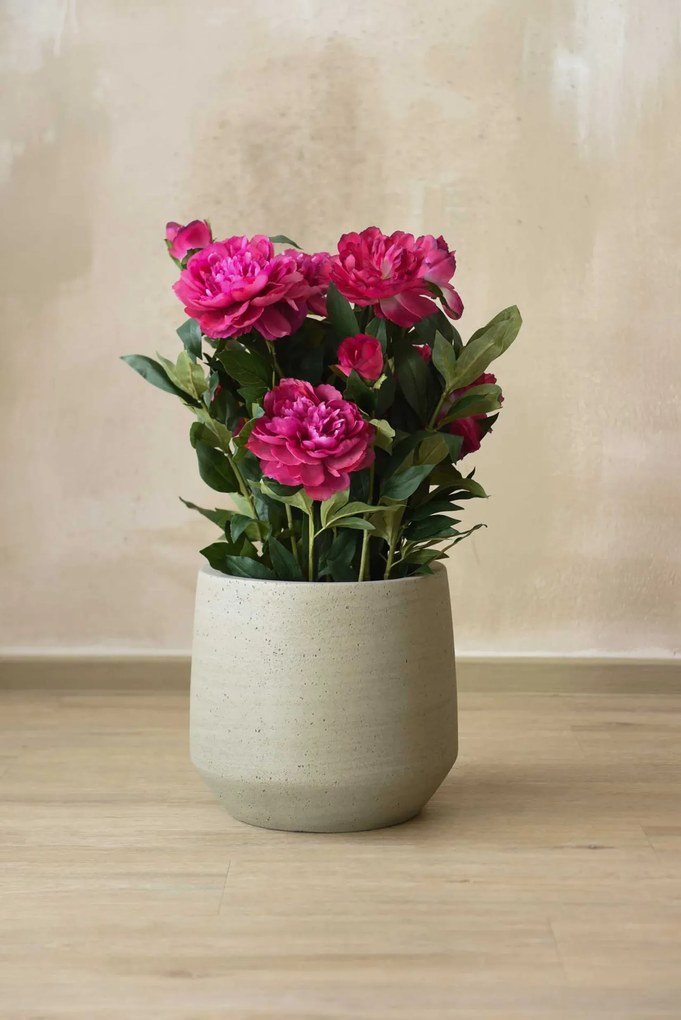 Dizajnový kvetináč SASSO, vláknocement, 32x28 cm, béžový