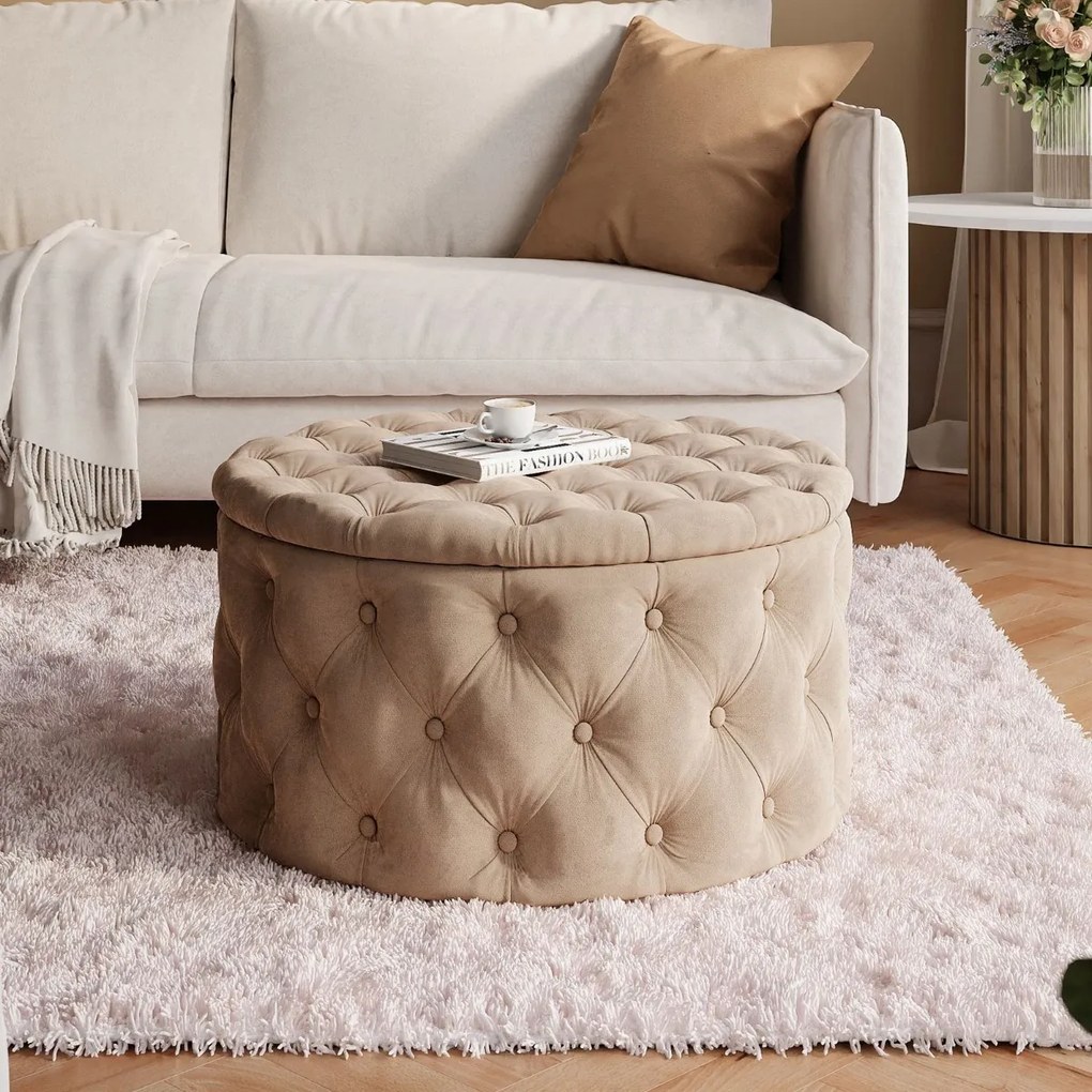 TABURET CHESTERFIELD CARLY 70 cm FRENCH VELVET 675