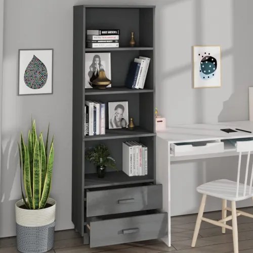 vidaXL Komoda tmavosivá 60x35x180 cm masívne borovicové drevo-