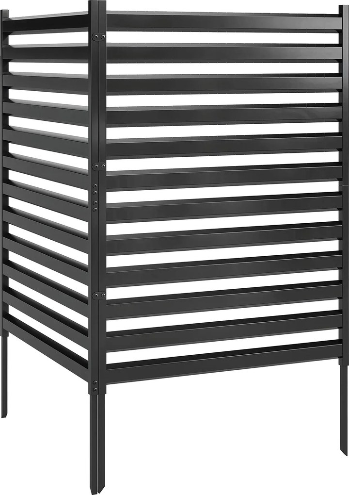 Outsunny záhradný plot 2 panely 152 x 91 cm kovový súkromný plot s tyčami a krytkami, zasúvacie dekoračné panely odolné proti korózii, bez kopania, či