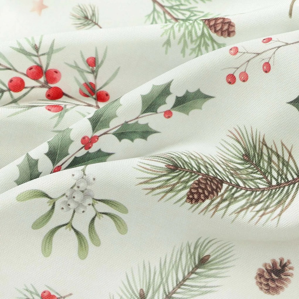 Goldea vianočný oválny teflónový obrus - zimné vetvičky 120 x 160 cm