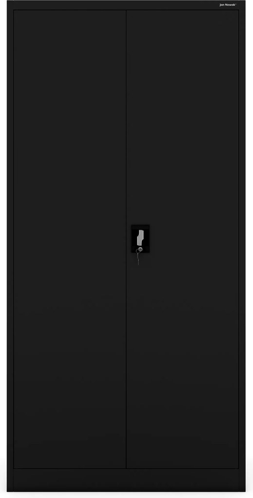 Multifunkčná kovová skriňa s vešiakom, čierna, 900x1850x450 mm: DAWID All Black