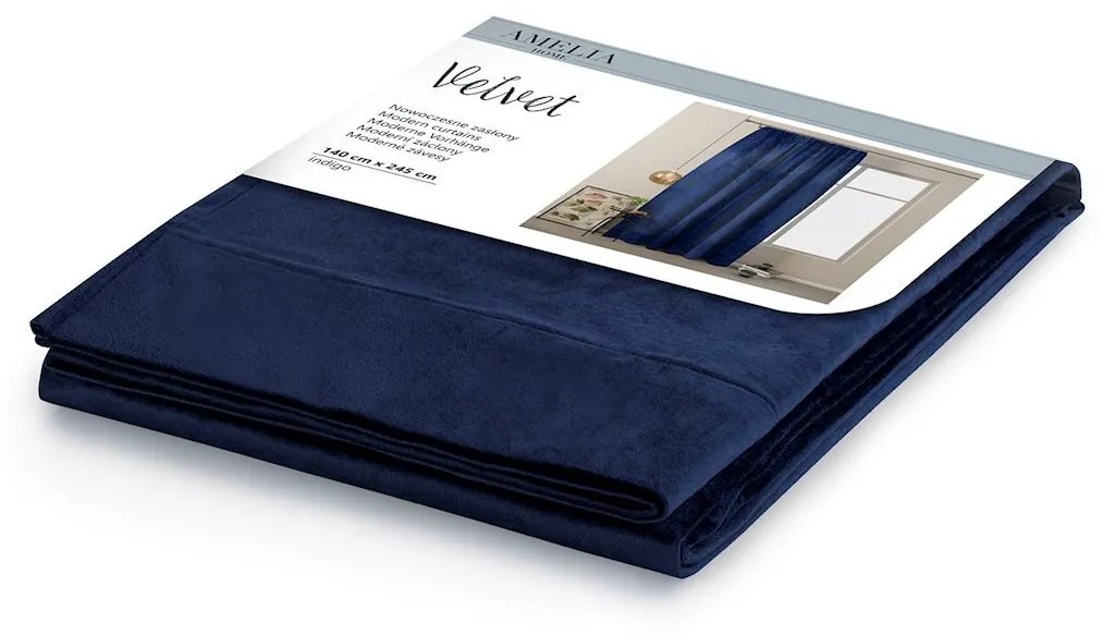 Záves AmeliaHome Velvet indigo