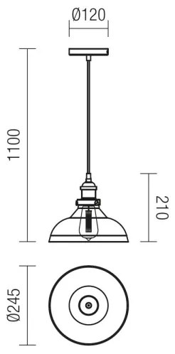 Redo 01-1002 - Luster na lanku SAVILLE 1xE27/42W/230V