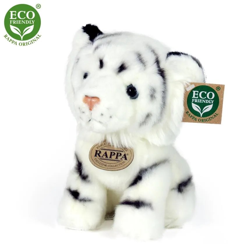 Plyšový tiger biely sediaci 18 cm ECO-FRIENDLY