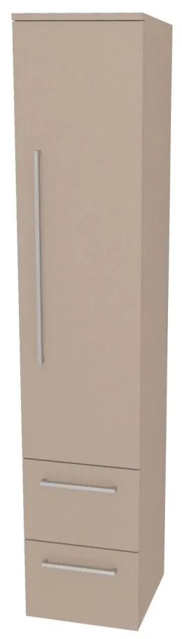 Mereo, Mereo Bino, kúpeľňová skrinka vysoká 163 cm, pravá, Multidecor, Šedý kameň, MER-CN698SEKA