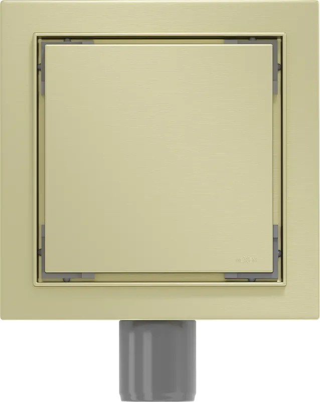 Mexen Flat-Q, bodový podlahový vpust 12 cm, zlatá matná, 1A10012