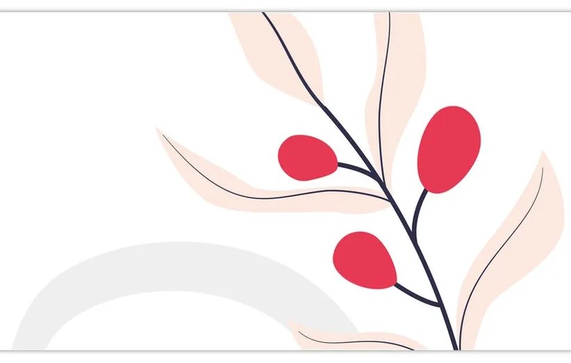 Obraz - Ružová florálna abstrakcia N⁰3 (120x50 cm)