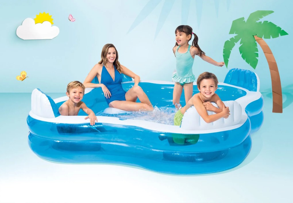 Intex Nafukovací záhradný bazén so sedátkami 229x229cm Intex 56475