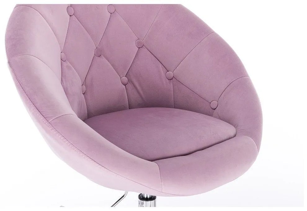 LuxuryForm DESIGN Barová stolička VERA VELUR na čiernej hranatej základni- levanduľa