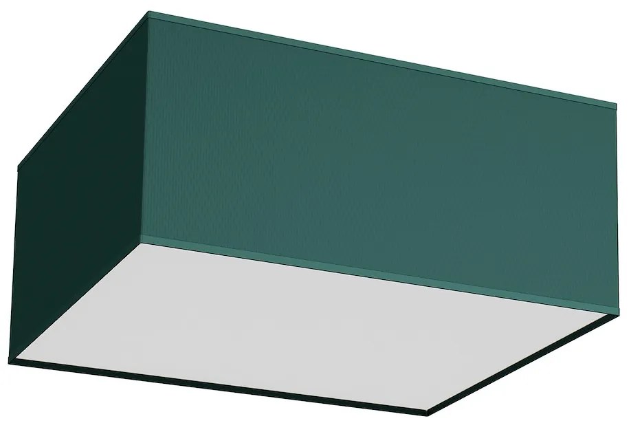 Stropné svietidlo Verde Square, 1x zelené textilné tienidlo, (biele plexisklo), (40 cm)