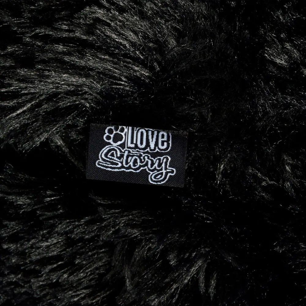 Čierny pelech pre psa ø 75 cm – Love Story