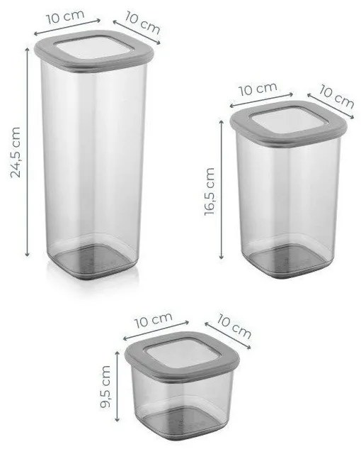 Plastové dózy v súprave 15 ks na potraviny Fresco – Hermia