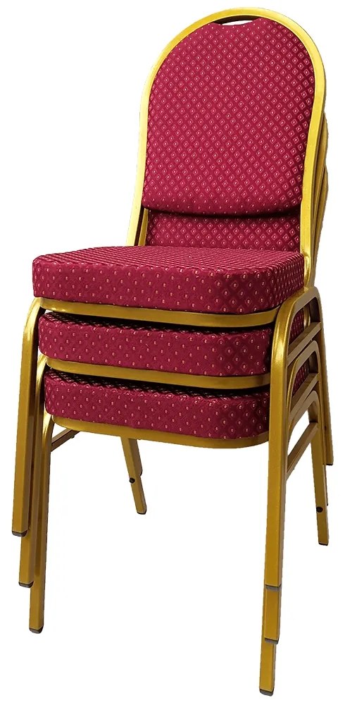 Konferenčná stolička Jeff 3 New - červená / zlatá