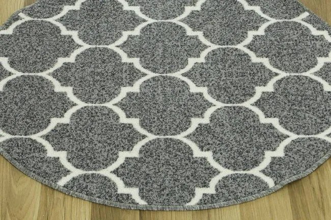 Protišmykový koberec CLOVER svetlosivý kruh