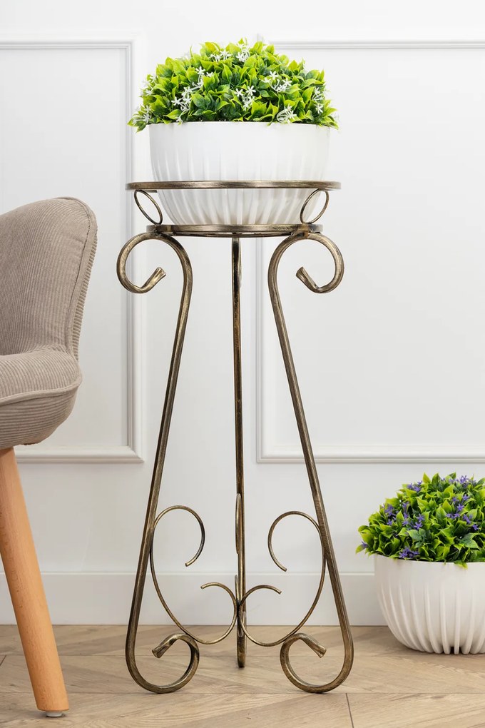 STOJAN NA KVETINÁČ FIORINA 66X30 CM ZLATÁ