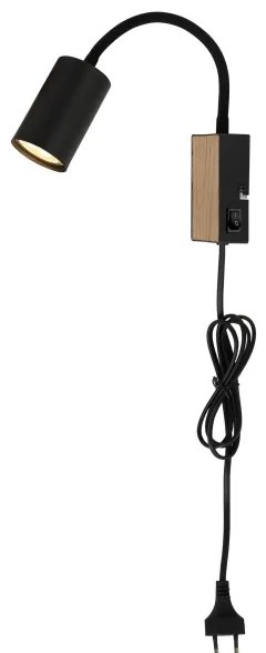 Globo 57911WBW - Flexibilná lampička ROBBY 1xGU10/35W/230V čierna/hnedá