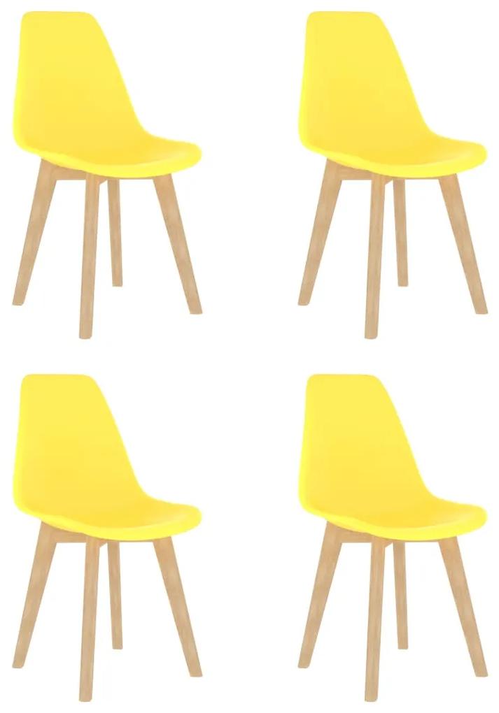 Jedálenské stoličky 4 ks, žlté, plast 289117