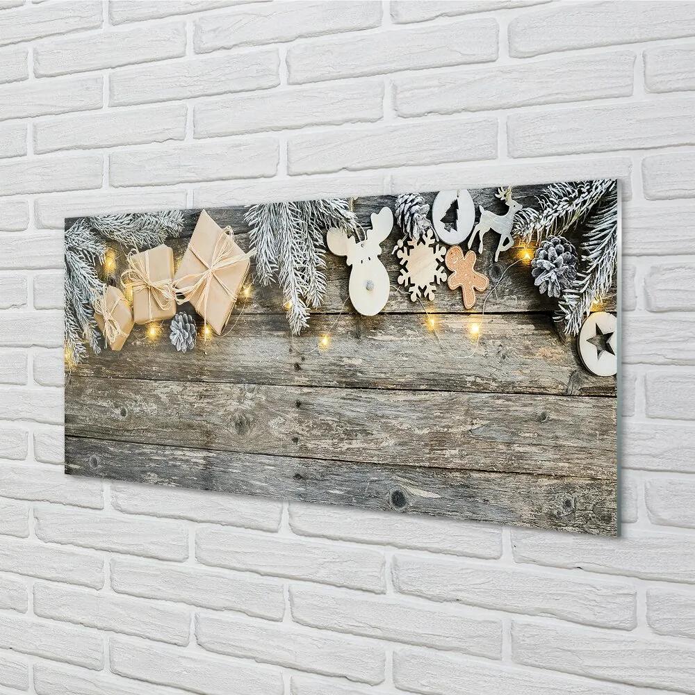 Sklenený obraz Vetvičky darčeky kužele 120x60 cm