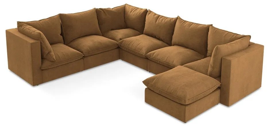 Terakotová rohová pohovka (ľavý roh/do tvaru "U") Manao – Makamii