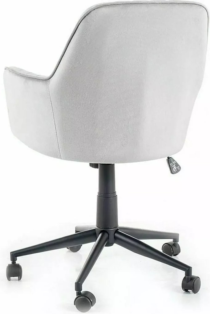 SI Q-886 Sametová otočná stolička svetlo šedá