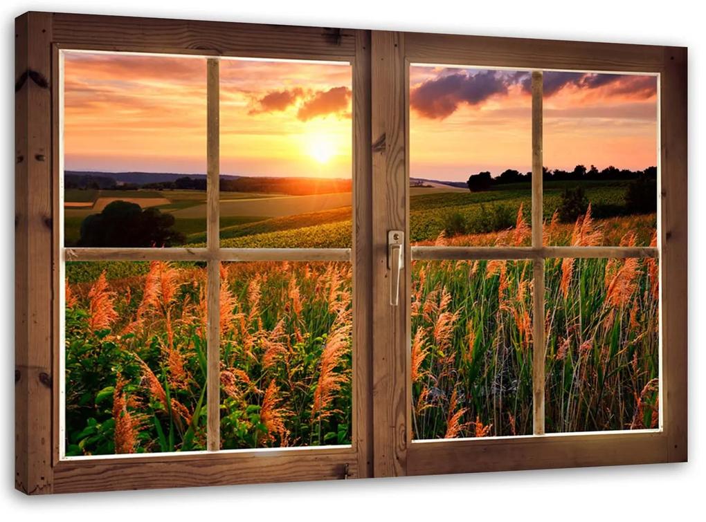Gario Obraz na plátne Okno - pohľad na lúku Rozmery: 60 x 40 cm