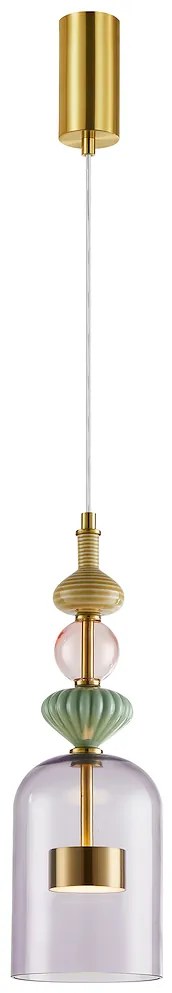 Závesné svietidlo Arte, 1x viacfarebné sklenené tienidlo, g