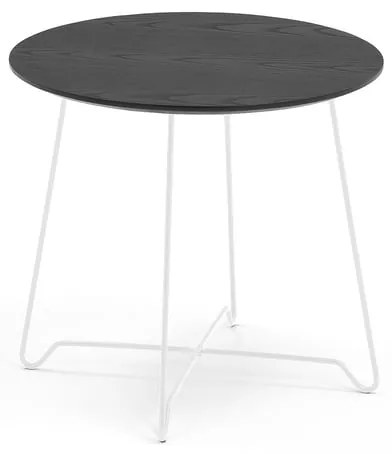 Konferenčný stolík IRIS, Ø 500 mm, biela, čierna