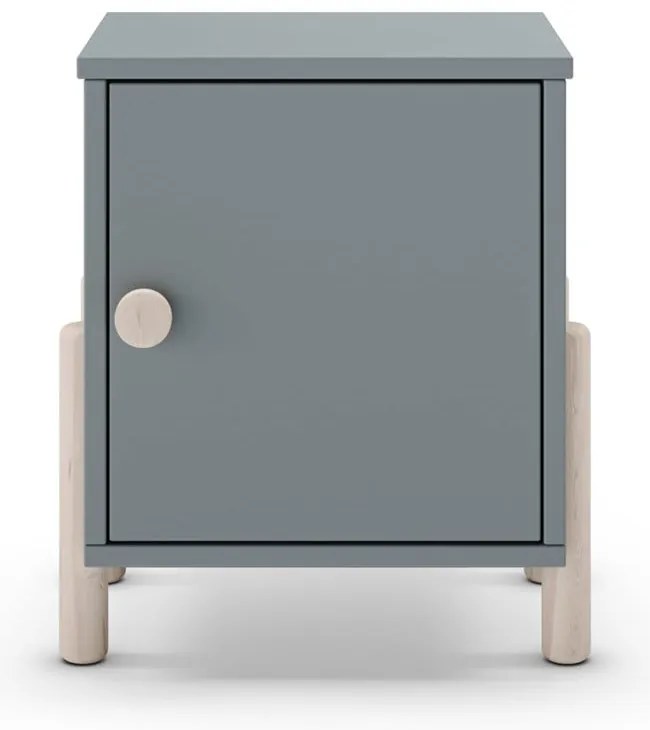 Detský nočný stolík sivozelený z borovicového dreva Enola – Marckeric