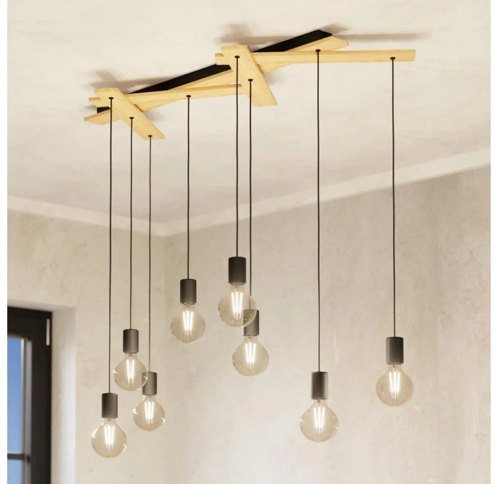 Eglo 43641 - Luster na lanku MONMOUNT 9xE27/40W/230V