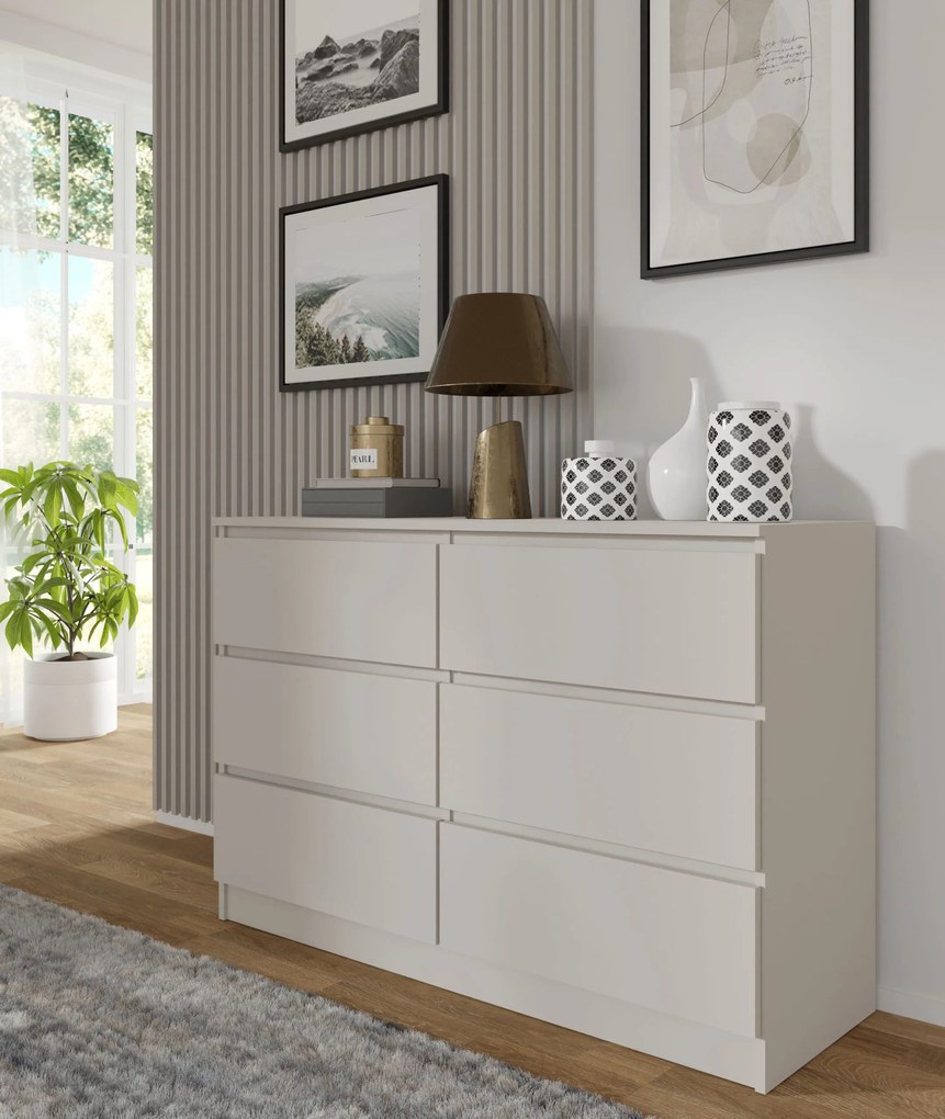 Komoda Maya S6 (kašmír). Akcia -16%. Vlastná spoľahlivá doprava až k Vám domov. 1124945